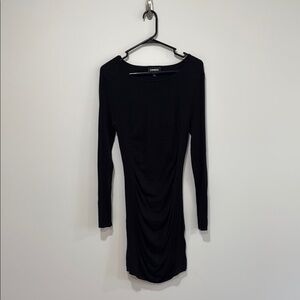 Express Black Ruched Bodycon Dress